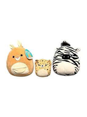 Squishmallows Kangaroo & Leopard & Zebra